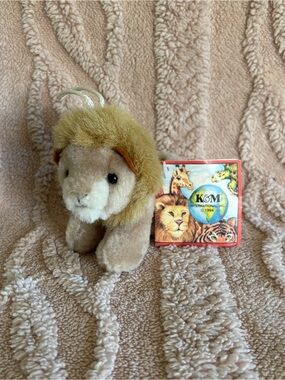 Adorable K&M Plush Lion Stuffed Toy - Tan and Brown Small Pet Plush